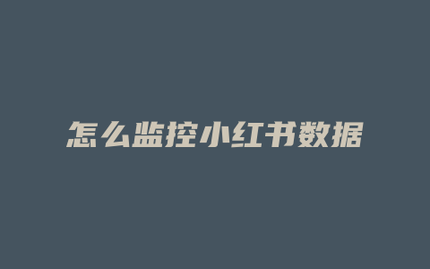 怎么监控小红书数据