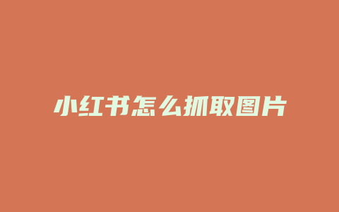 小红书怎么抓取图片