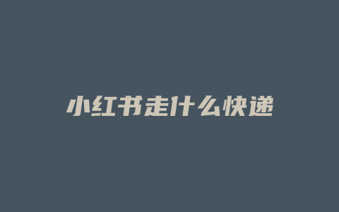 小红书走什么快递