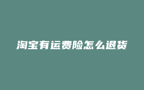 淘宝有运费险怎么退货