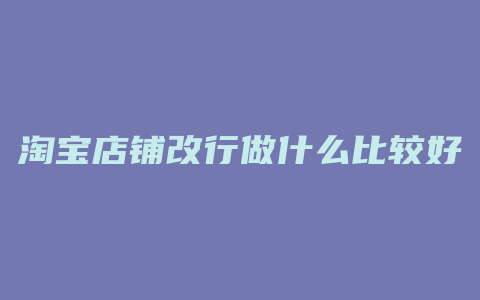 淘宝店铺改行做什么比较好