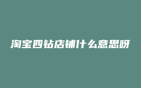 淘宝四钻店铺什么意思呀
