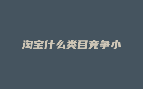 淘宝什么类目竞争小