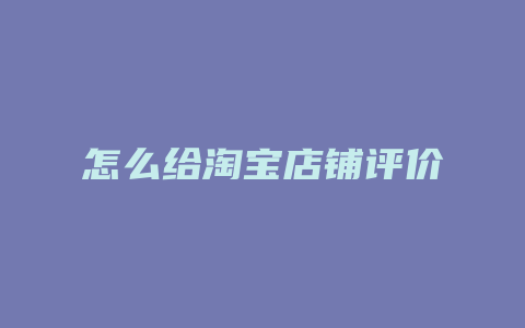 怎么给淘宝店铺评价