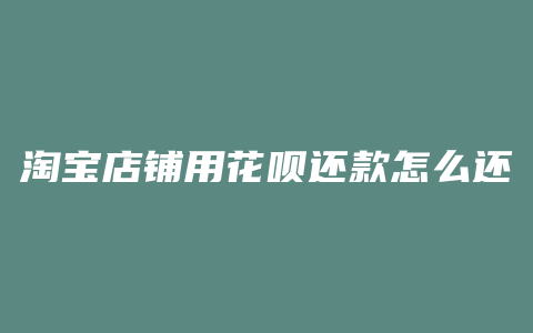 淘宝店铺用花呗还款怎么还