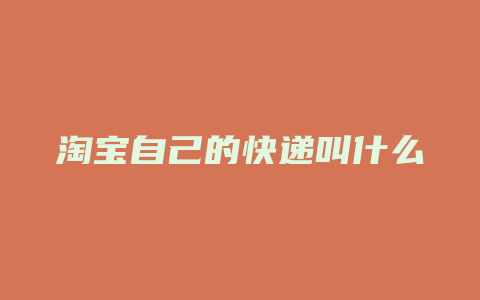 淘宝自己的快递叫什么