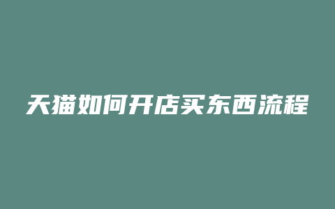 天猫如何开店买东西流程
