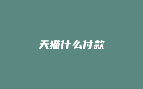 天猫什么付款