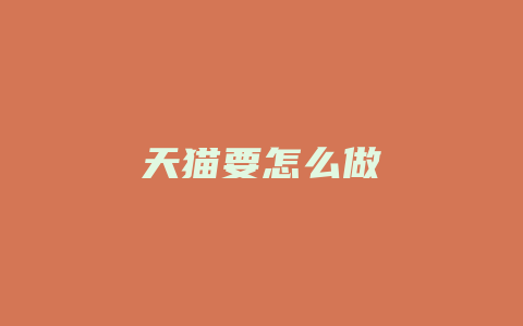 天猫要怎么做