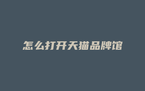 怎么打开天猫品牌馆
