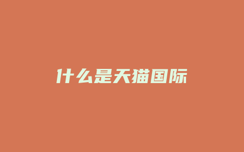 什么是天猫国际