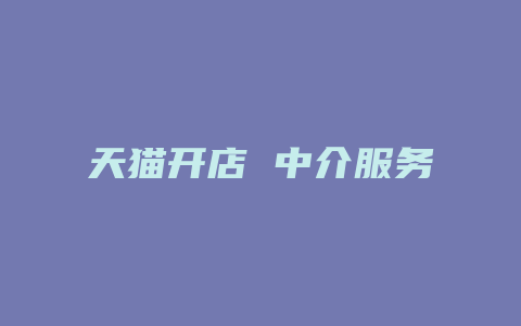 天猫开店 中介服务
