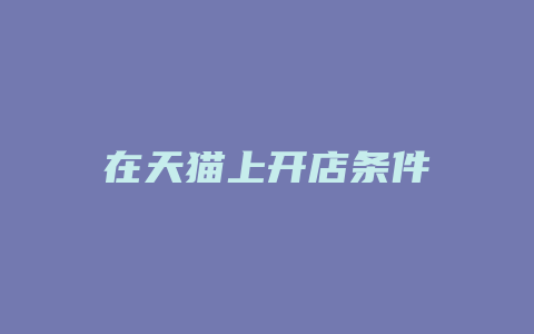 在天猫上开店条件