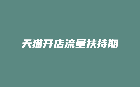 天猫开店流量扶持期