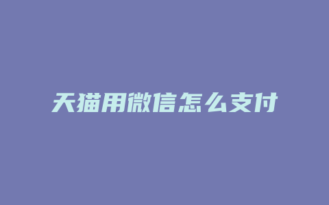 天猫用微信怎么支付