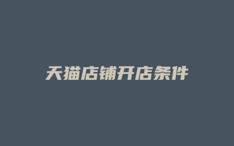 天猫店铺开店条件