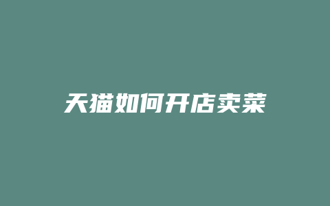 天猫如何开店卖菜