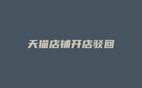 天猫店铺开店驳回