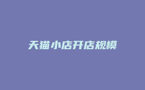 天猫小店开店规模