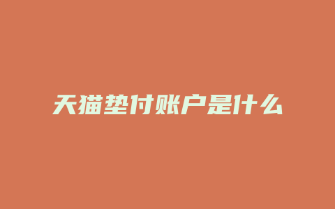 天猫垫付账户是什么