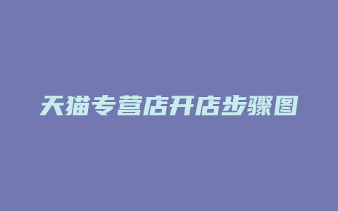 天猫专营店开店步骤图