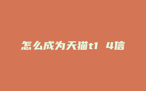 怎么成为天猫t1 4信