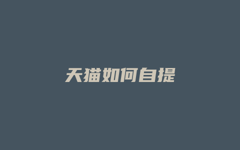 天猫如何自提