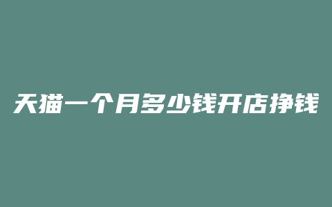 天猫一个月多少钱开店挣钱