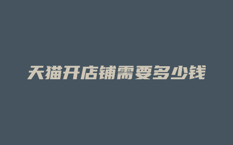 天猫开店铺需要多少钱