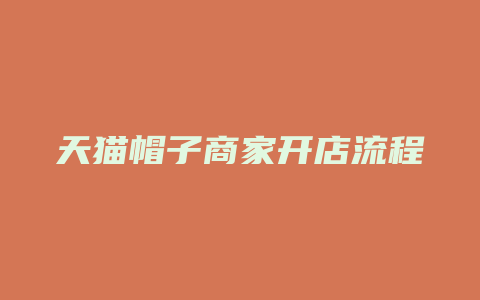 天猫帽子商家开店流程