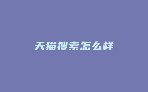 天猫搜索怎么样