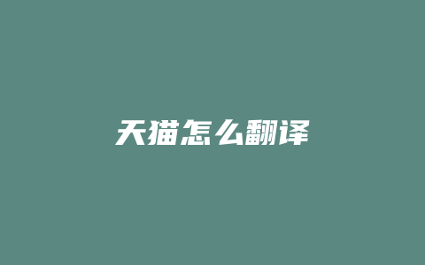 天猫怎么翻译