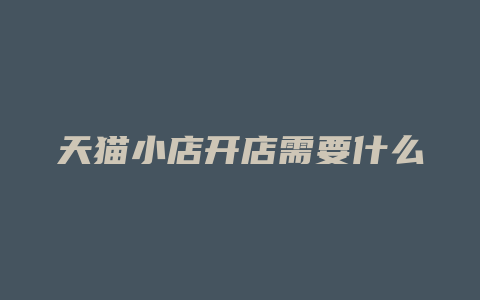 天猫小店开店需要什么
